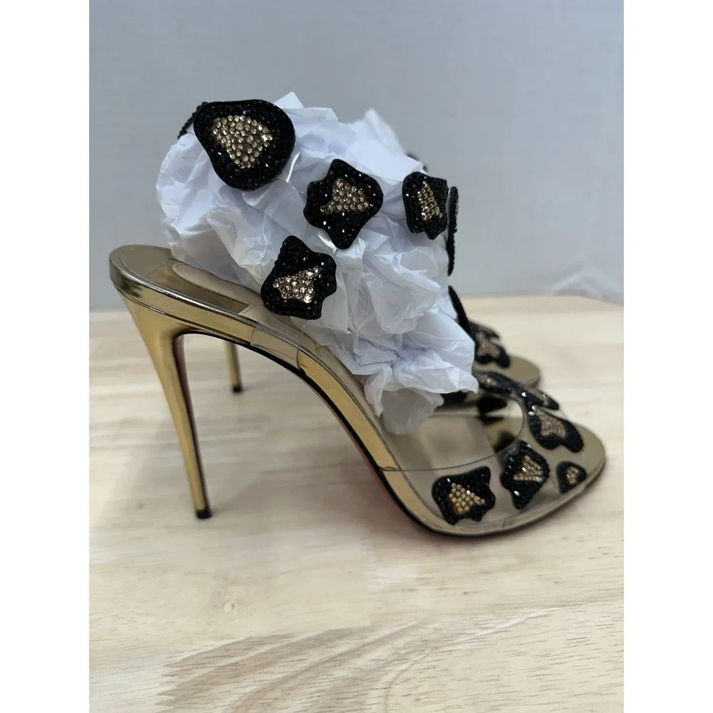 Christian Louboutin Size 39.5 Parsemis Crystal Embellished T-Bar Sandals - Picture 4 of 12